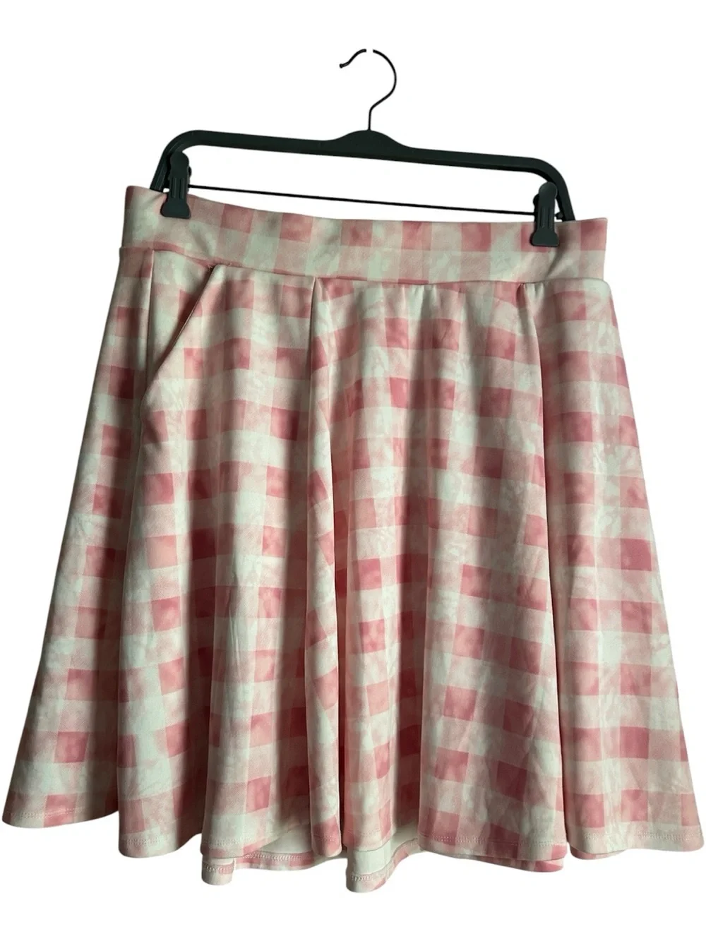 torrid Size 1X Pink & White Gingham Skater Skirt with Matching Crop Top